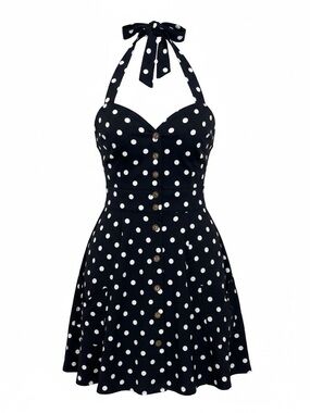 Field Day Polka Dot Halter Dress - sz Small